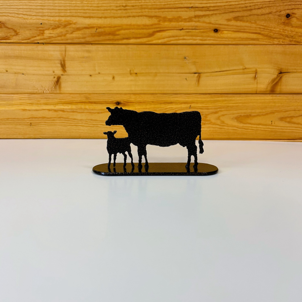 Cow and calf metal tabletop silhouette, black powder coat – AllwayzMags