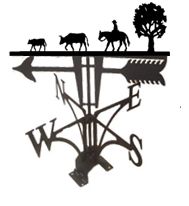 HORSE-STEER-OAK METAL WEATHERVANE