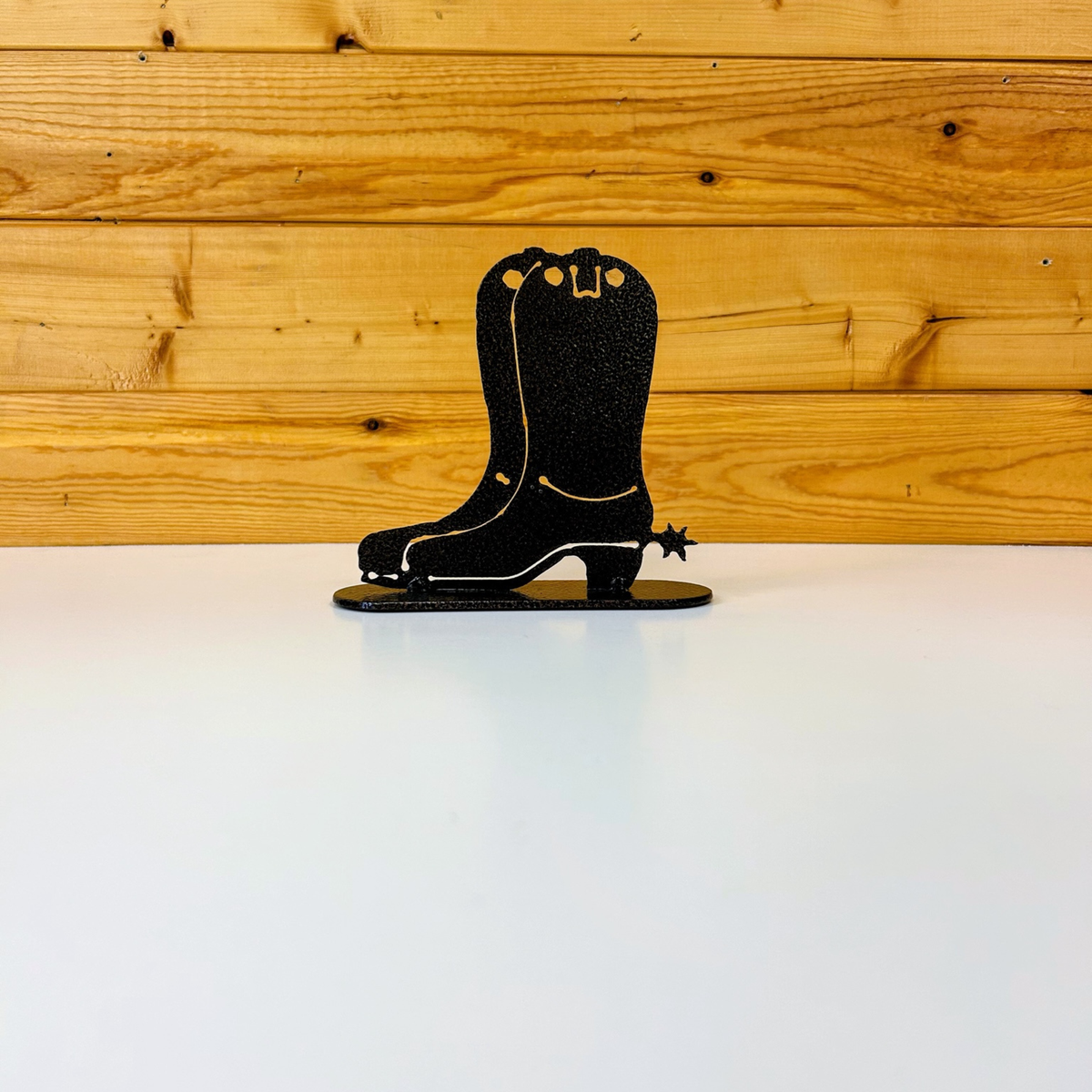 Cowboy boot metal tabletop silhouette, black powder coat – AllwayzMags