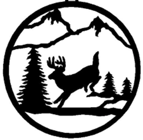 WHITETAIL ROUND METAL WALL HANGING