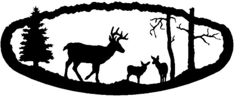 DEER AND BABIES OVAL METAL WALL HANGING