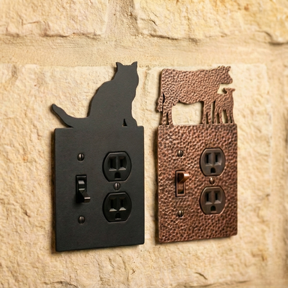Metal switch and outlet combo covers in Black Hammertone and Coppervein – AllwayzMags