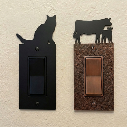Metal rocker switch covers, single size, in Black Hammertone and Coppervein – AllwayzMags