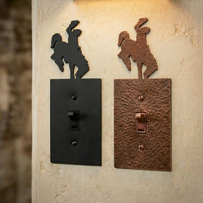 Metal light switch covers, single size, in Black Hammertone and Coppervein – AllwayzMags