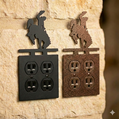 Metal double outlet covers in Black Hammertone and Coppervein – AllwayzMags