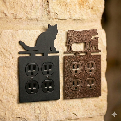 Metal double outlet covers in Black Hammertone and Coppervein – AllwayzMags