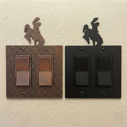 Metal rocker switch covers, double size, in Black Hammertone and Coppervein – AllwayzMags