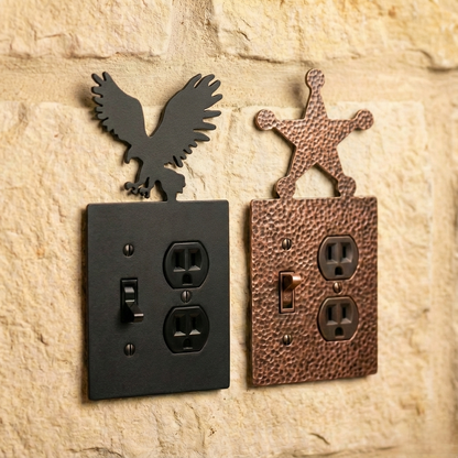 Metal switch and outlet combo covers in Black Hammertone and Coppervein – AllwayzMags