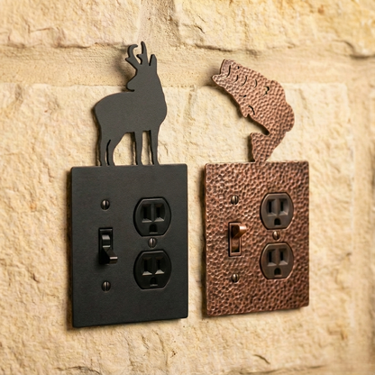 Metal switch and outlet combo covers in Black Hammertone and Coppervein – AllwayzMags