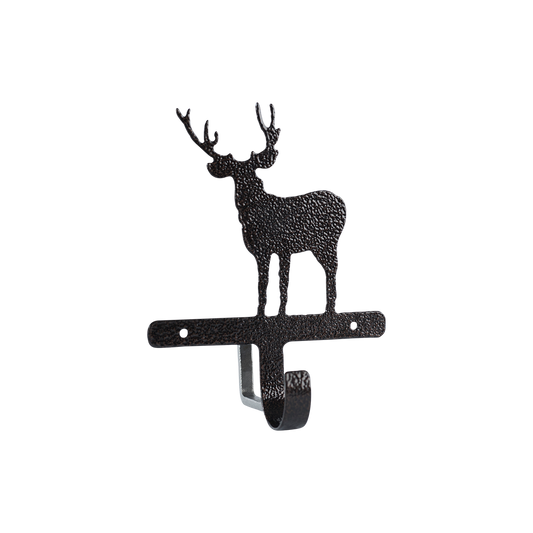 Elk Wall Hook - Textured Black Steel