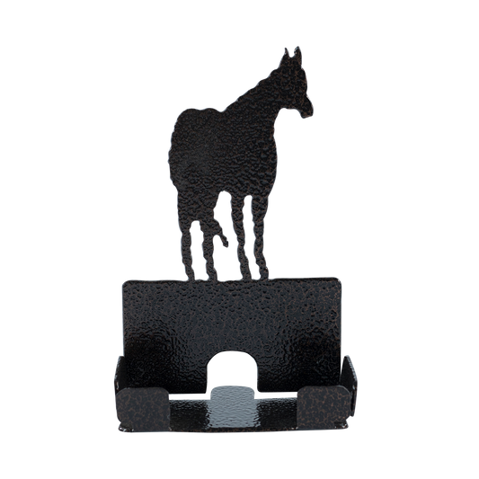 Standing Horse Business Card Holder - Textured Black Steel - Coppervein, hand-made steel by Allwayz Mags