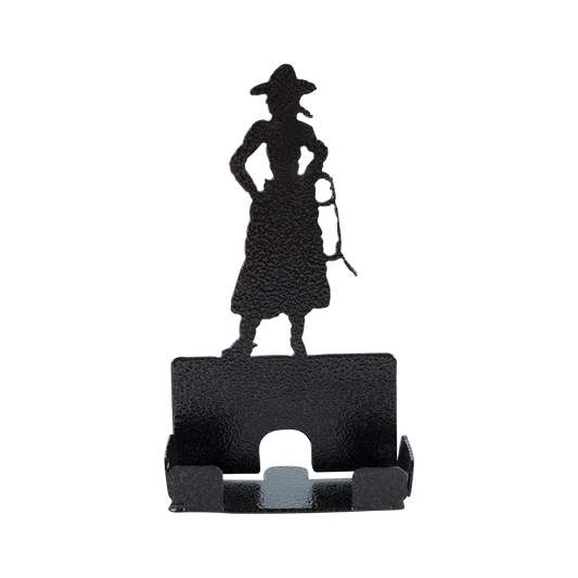 Cowgirl Business Card Holder - Textured Black Steel - Coppervein, hand-made steel by Allwayz Mags