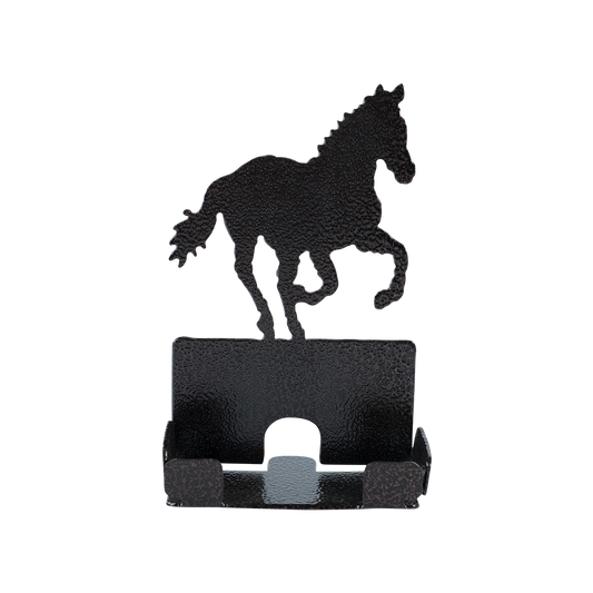 Running Horse Business Card Holder - Textured Black Steel - Coppervein, hand-made steel by Allwayz Mags