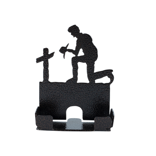 Cowboy Prayer Business Card Holder - Textured Black Steel - Coppervein, hand-made steel by Allwayz Mags