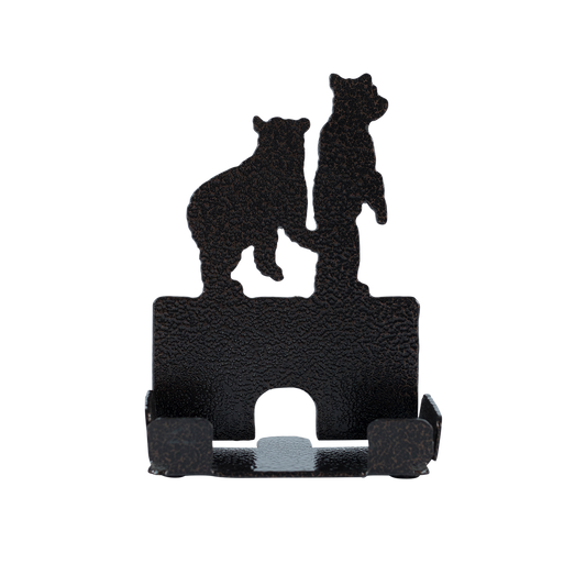 Two Bears Business Card Holder - Textured Black Steel - Coppervein, hand-made steel by Allwayz Mags
