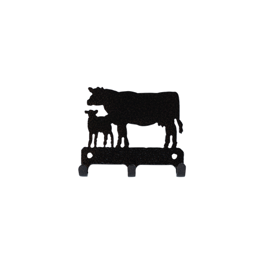 Cow and Calf Key Holder Triple - Textured Black Steel - Coppervein, hand-made steel by Allwayz Mags