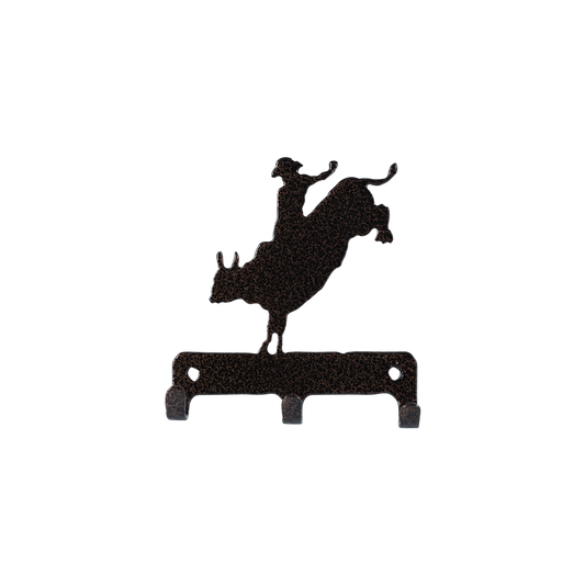 Bull Rider Key Holder Triple - Textured Black Steel - Coppervein, hand-made steel by Allwayz Mags