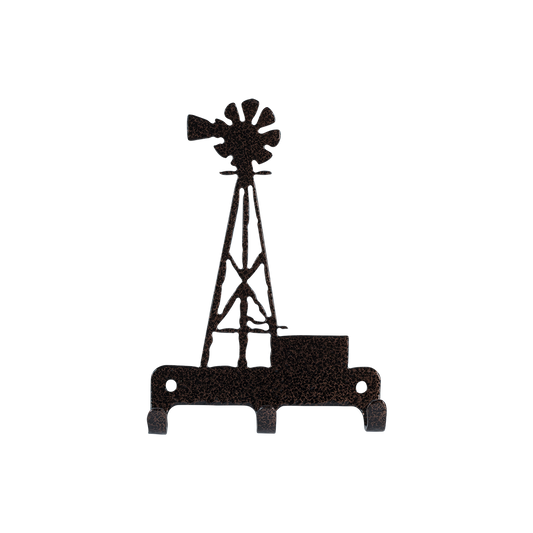 Windmill Key Holder Triple - Textured Black Steel - Coppervein, hand-made steel by Allwayz Mags