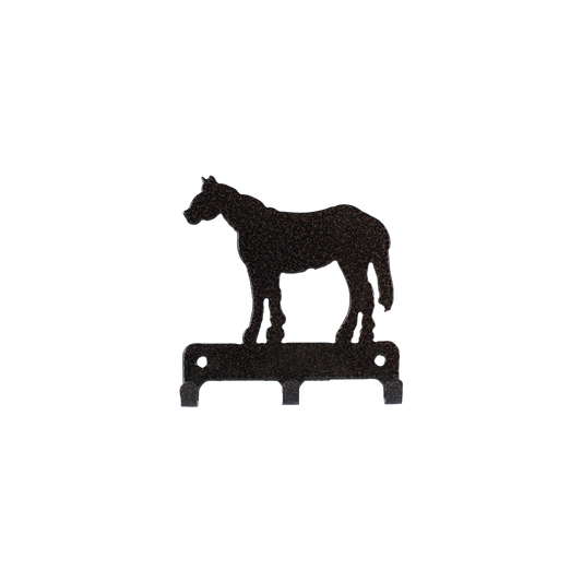 Standing Horse Key Holder Triple - Textured Black Steel - Coppervein, hand-made steel by Allwayz Mags