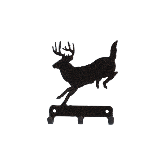 Running Buck Key Holder Triple - Textured Black Steel - Coppervein, hand-made steel by Allwayz Mags