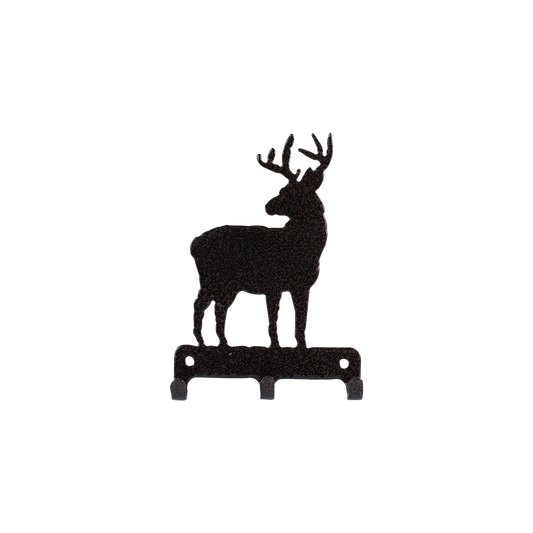 Standing Buck Key Holder Triple - Textured Black Steel - Coppervein, hand-made steel by Allwayz Mags