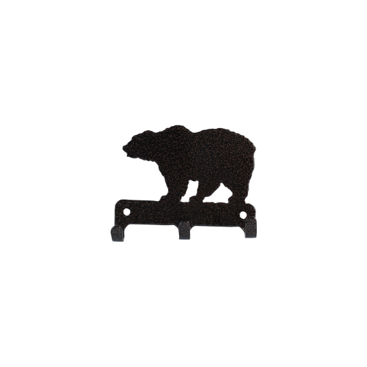 Bear Key Holder Triple - Textured Black Steel - Coppervein, hand-made steel by Allwayz Mags