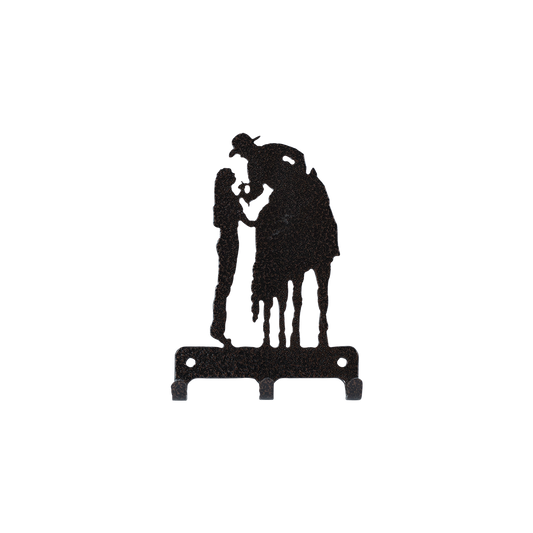 Couple With Horse Key Holder Triple - Textured Black Steel - Coppervein, hand-made steel by Allwayz Mags