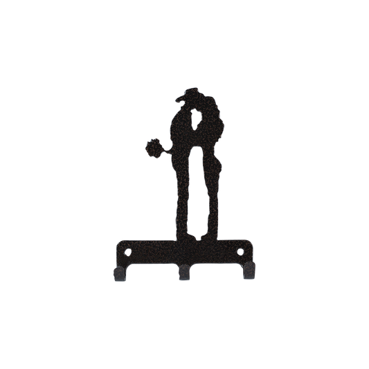 Cowboy Couple Key Holder Triple - Textured Black Steel - Coppervein, hand-made steel by Allwayz Mags
