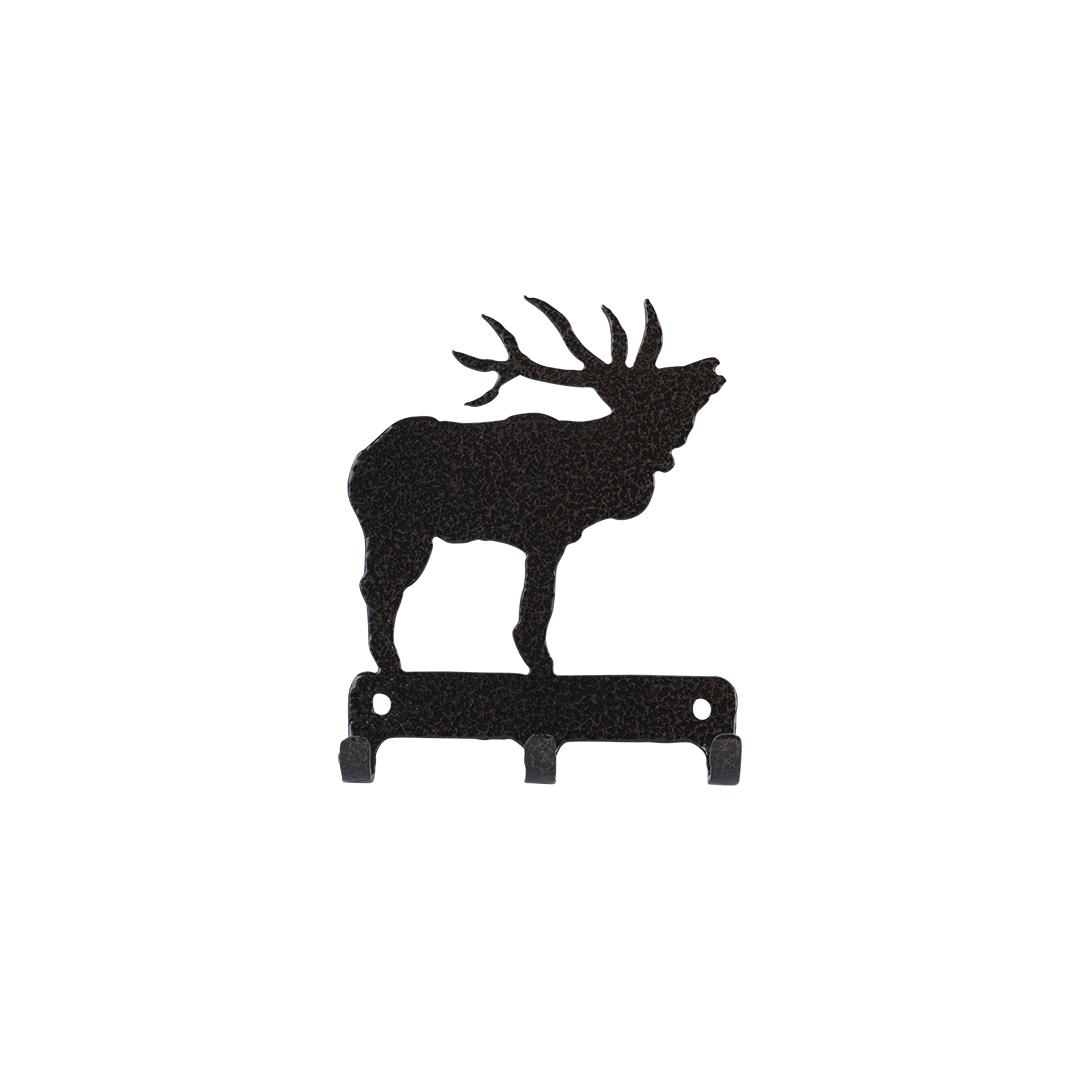Elk Standing Triple Key Holder - Textured Black Steel - Coppervein, hand-made steel by Allwayz Mags