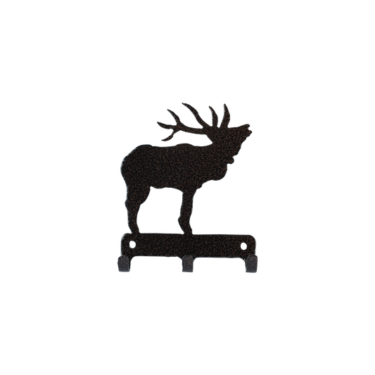 Elk Standing Triple Key Holder - Textured Black Steel - Coppervein, hand-made steel by Allwayz Mags
