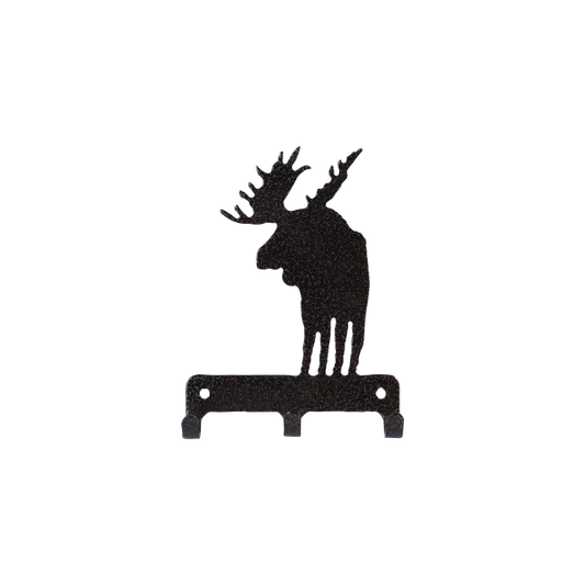 Elk Looking Back Triple Key Holder - Textured Black Steel - Coppervein, hand-made steel by Allwayz Mags