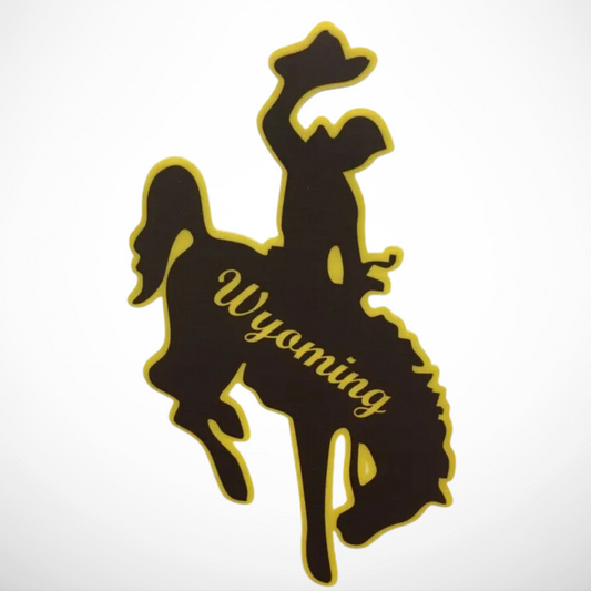 Bronc Wyoming Gold & Brown - Vinyl Decal