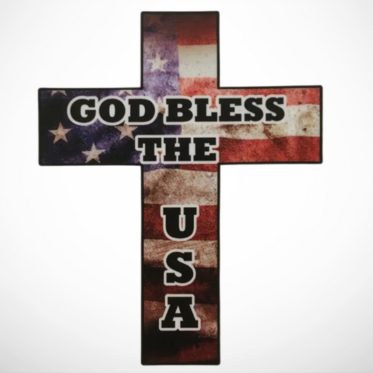 Cross God Bless The USA RWB - Vinyl Decal