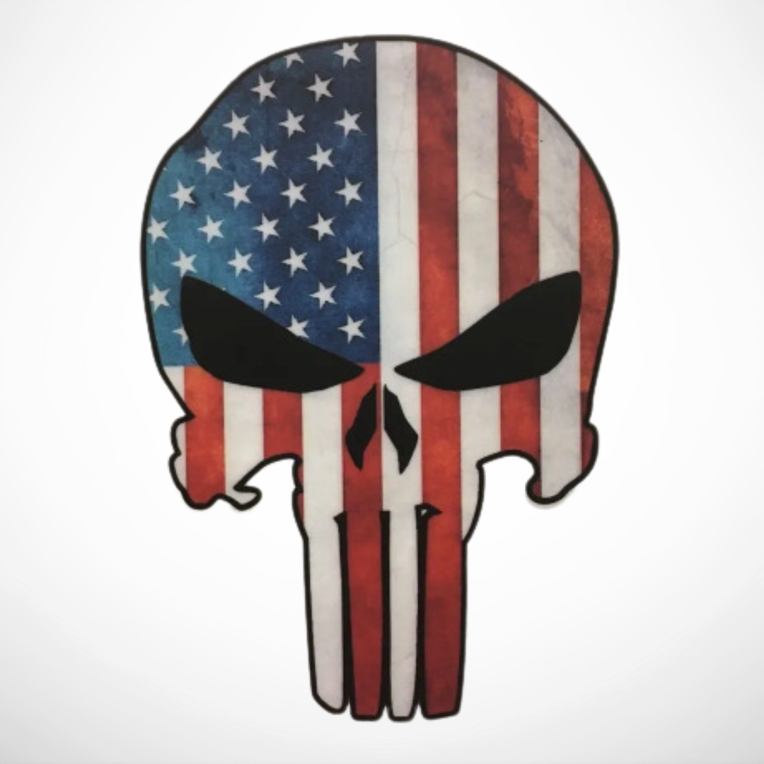 Punisher Skull Red White & Blue - Vinyl Decal