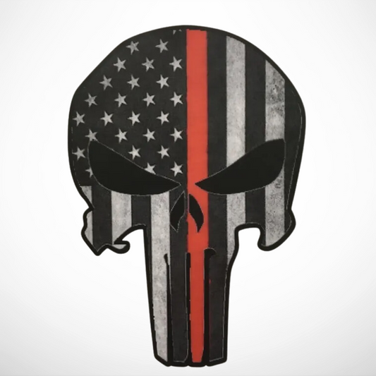 Punisher Skull Red Line - Vinyl Decal