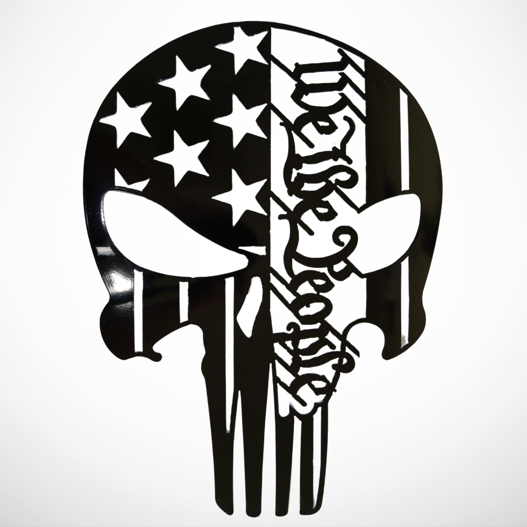 "We The People" Punisher Skull Metal Sign – 14" X 20"