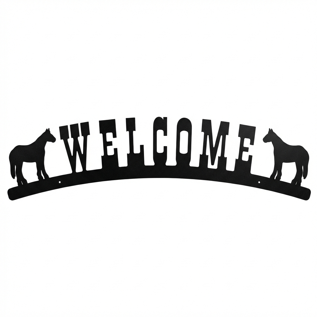 Arched Welcome Sign Horse