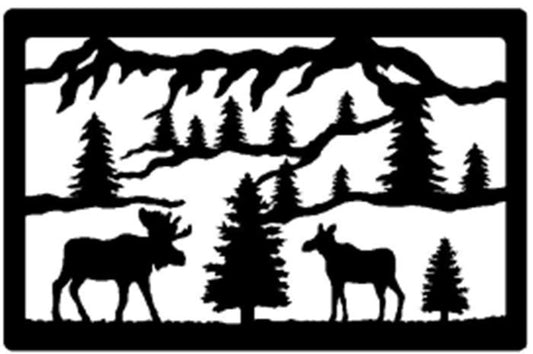 MOOSE SCENE METAL WALL HANGING