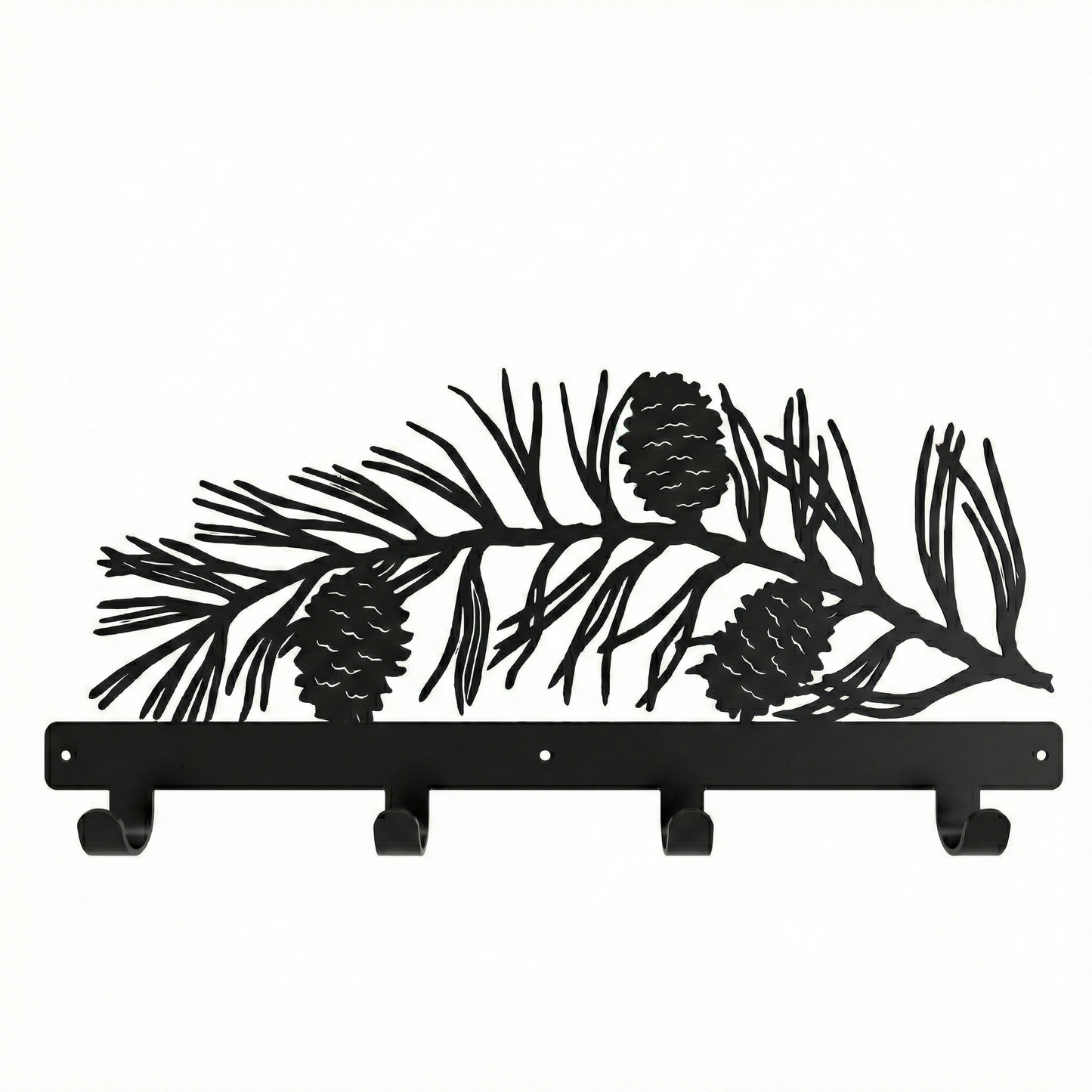 Four Hook Coat Rack - Rolled Metal Hook