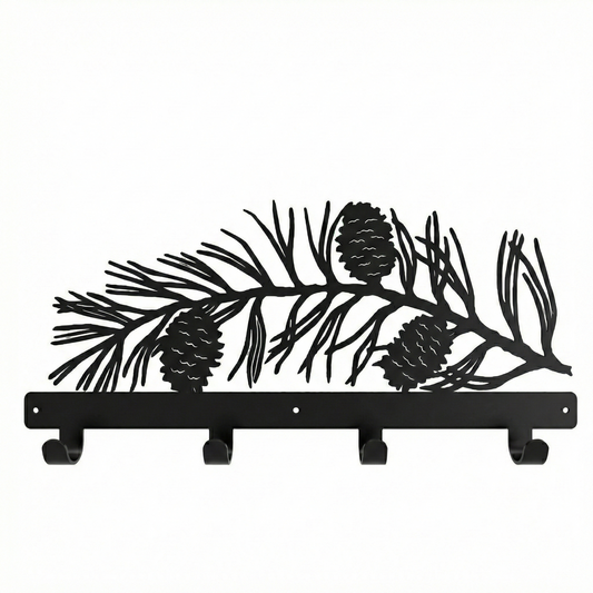 Four Hook Coat Rack - Rolled Metal Hook