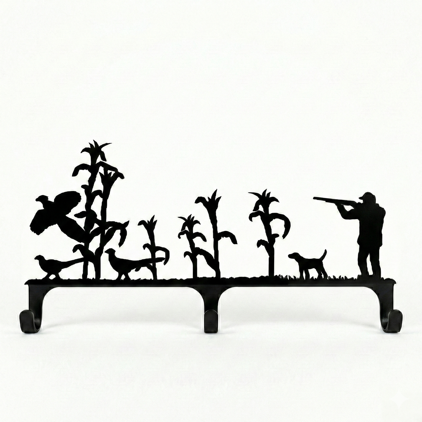 Three Hook Coat Rack - Rolled Metal Hook