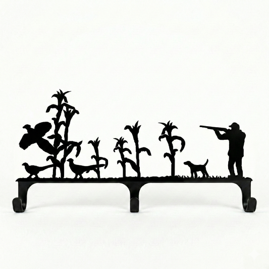 Three Hook Coat Rack - Rolled Metal Hook