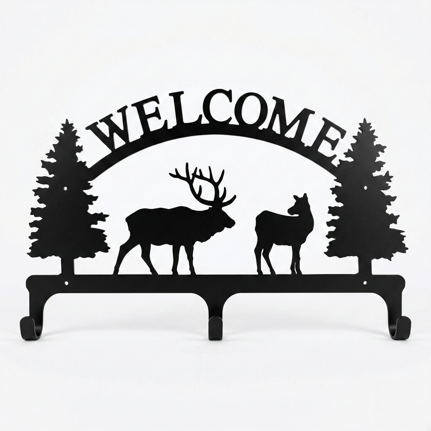 Elk Welcome Coat Rack Three Hooks