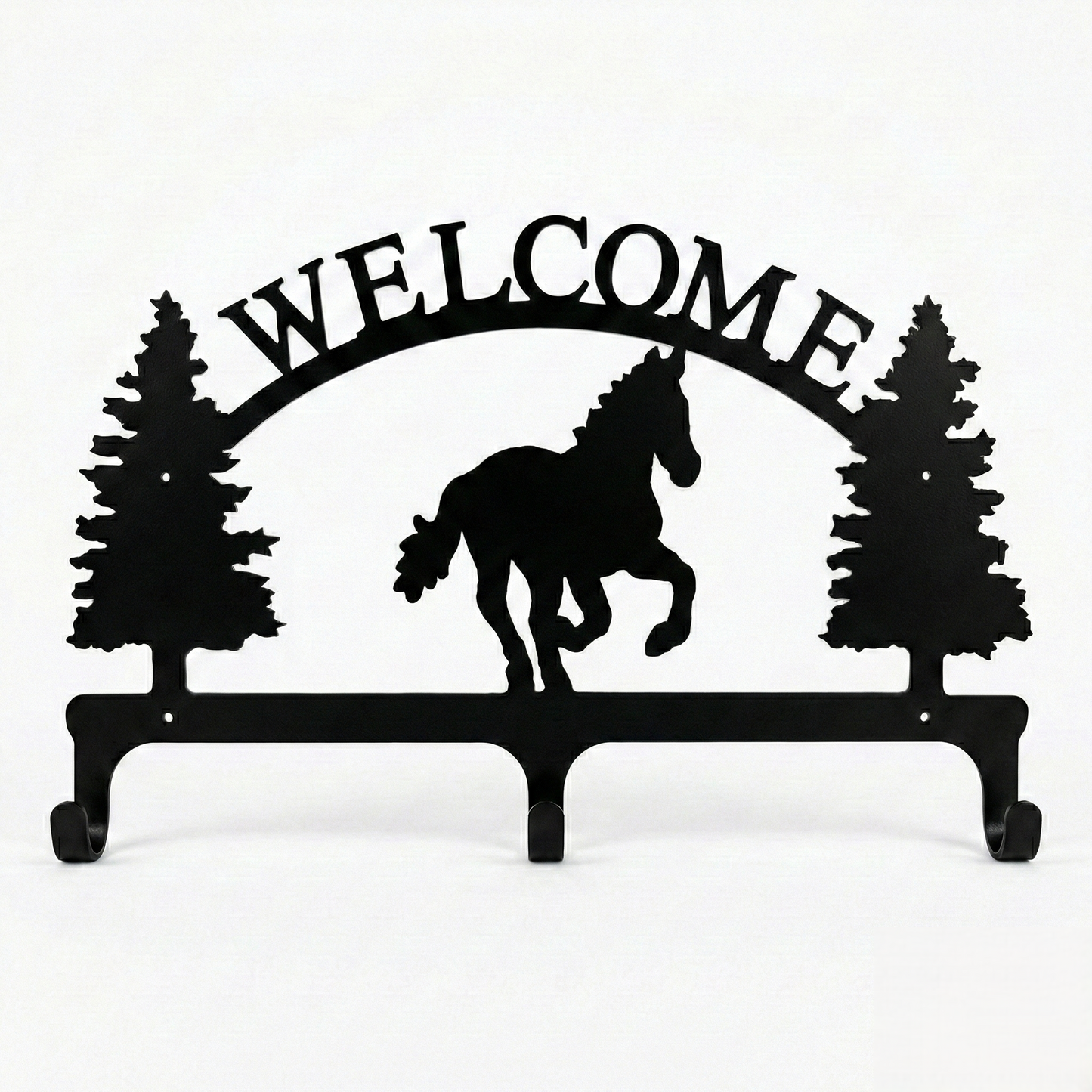Horse Welcome Coat Rack Three Hooks