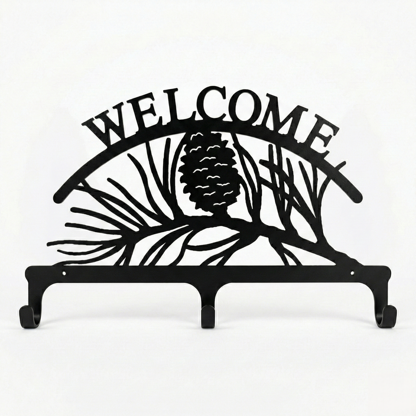 Pinecone Welcome Coat Rack Three Hooks
