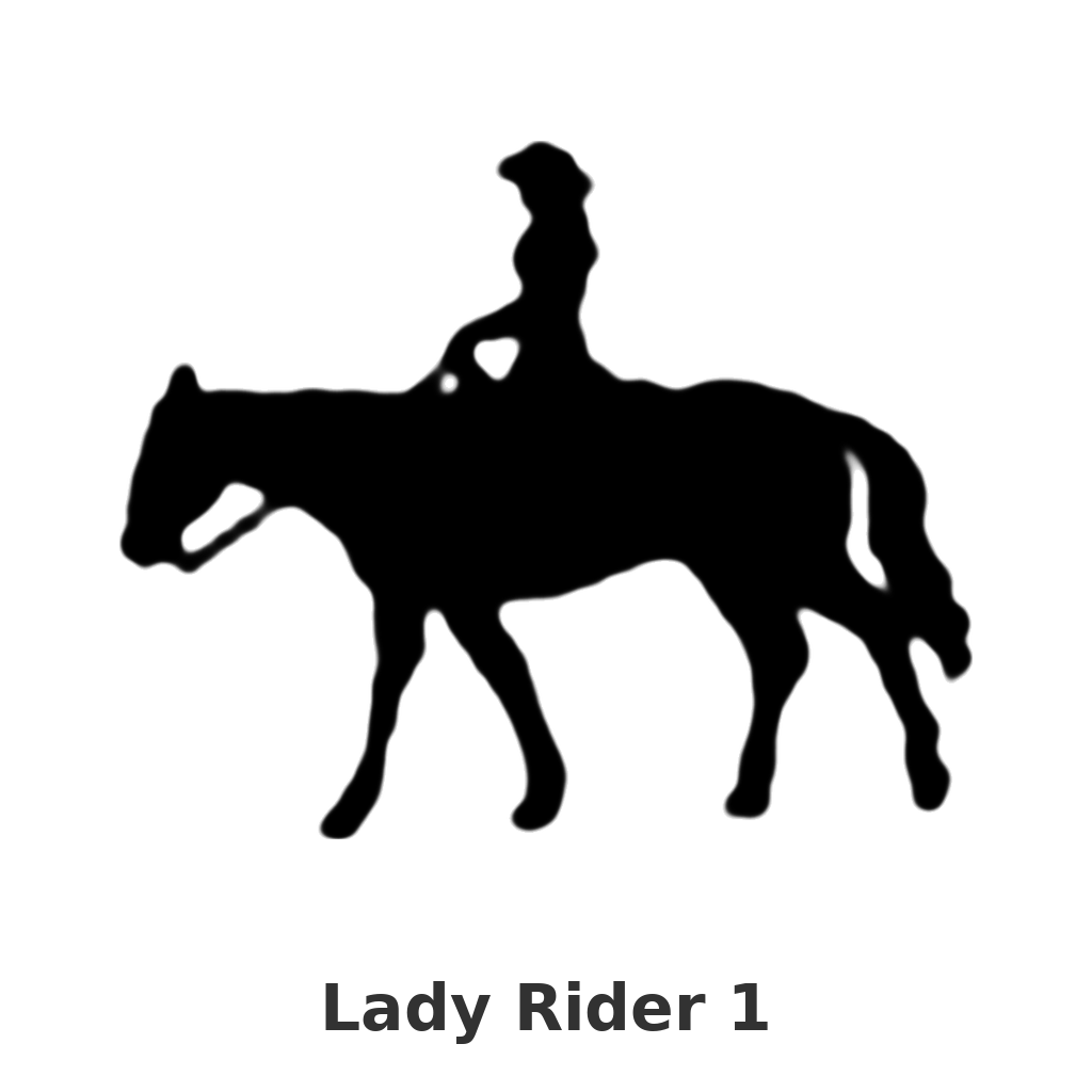 Lady Rider 1 design silhouette – Arched Welcome Sign (photo coming soon)