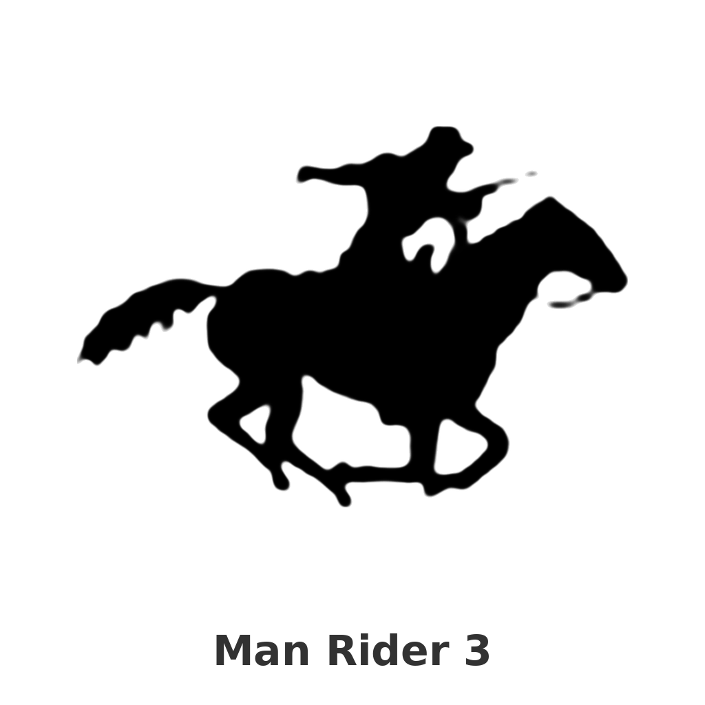 Man Rider 3 design silhouette – Arched Welcome Sign (photo coming soon)