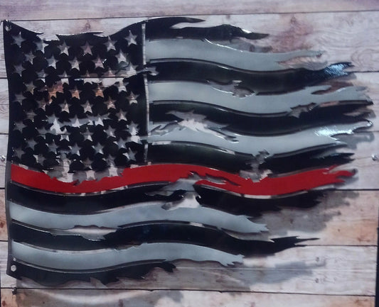 USA Flag. Red Line (fire department)