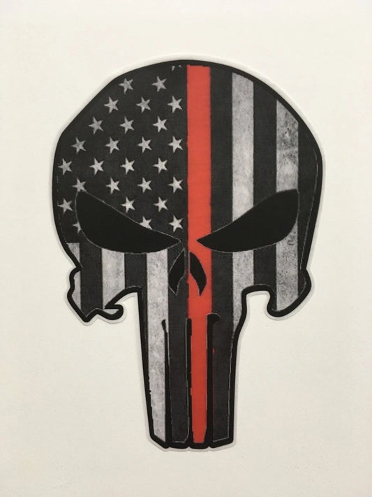 Punisher Skull Red Line - Decals