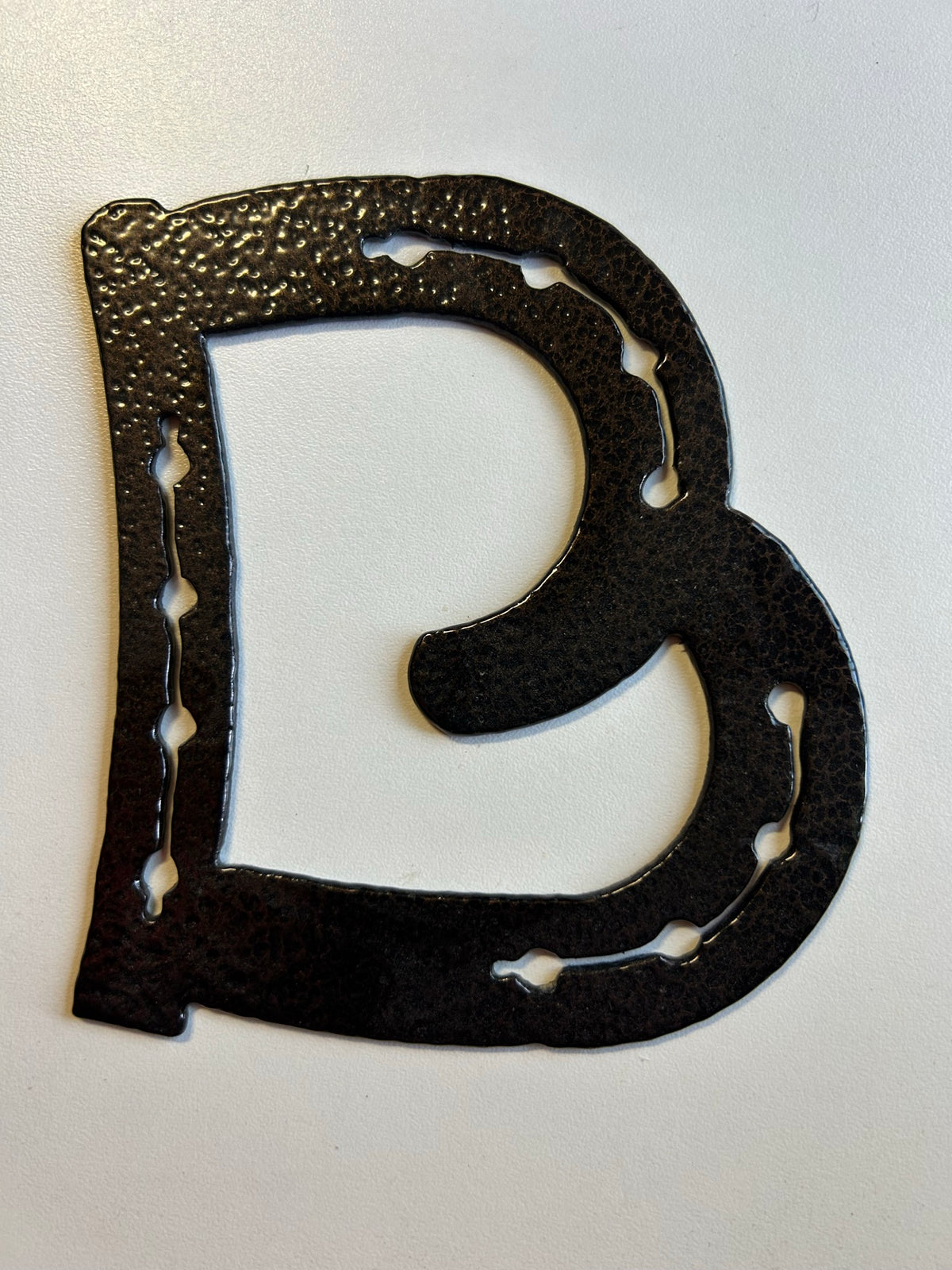 Horseshoe Letter B – finished plasma-cut steel